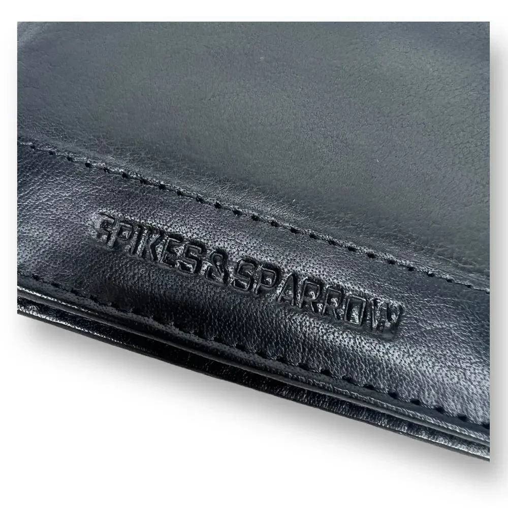 Spikes and Sparrow Alexander Black Leather RFID Billfold Credit Card Wallet
